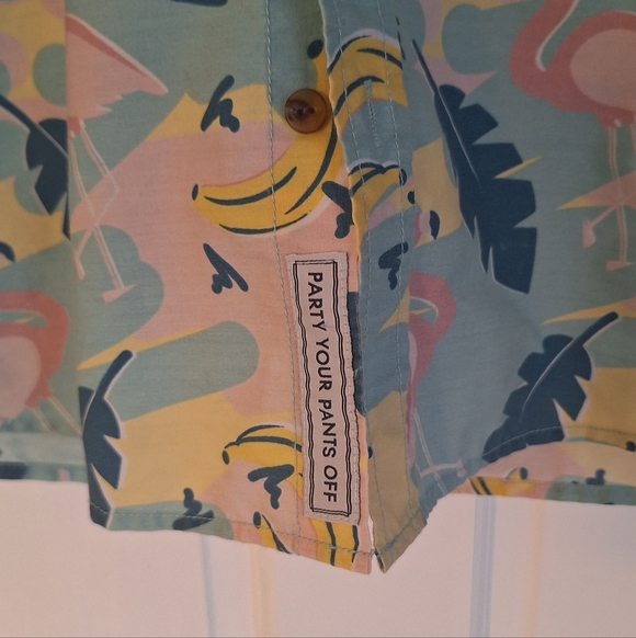 Party Pants Flamingo Banana Print Men's Shirt - Picture 5 of 16